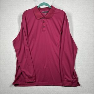 Pebble Beach Dry-Luxe Performance Golf Top Pink Long Sleeve Buttons Mens 2XL